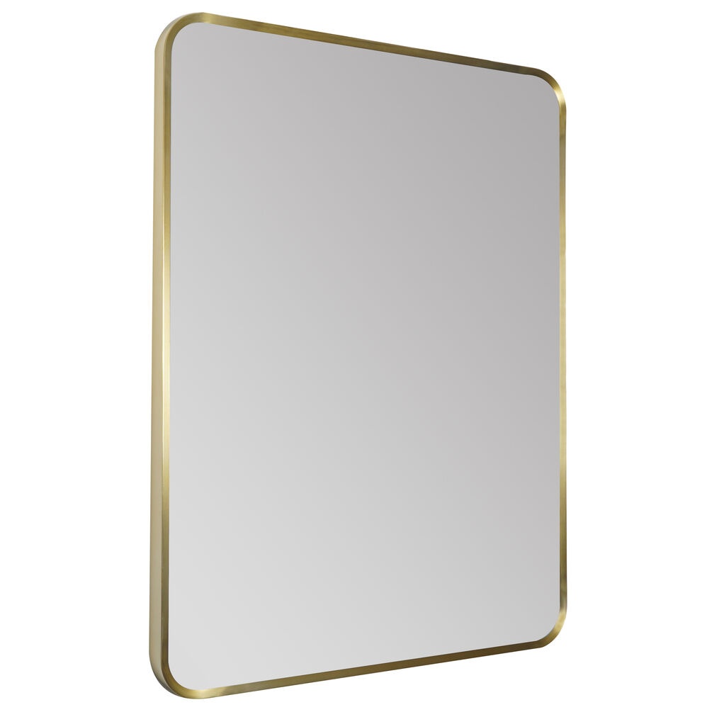 JTP Hix Brushed Brass Rectangular Plain Mirror Cut Out